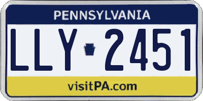 PA license plate LLY2451