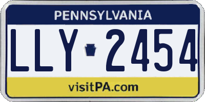 PA license plate LLY2454