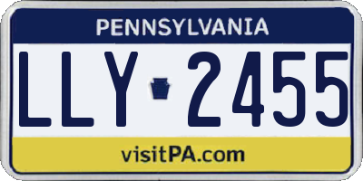 PA license plate LLY2455
