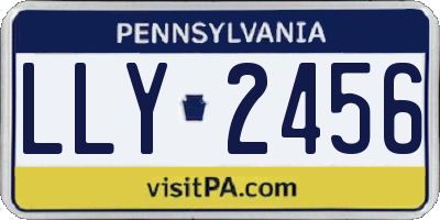 PA license plate LLY2456