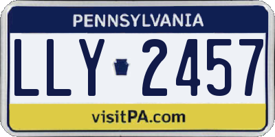 PA license plate LLY2457