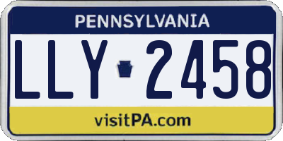 PA license plate LLY2458