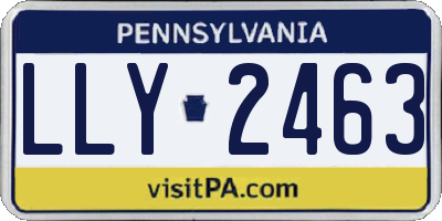 PA license plate LLY2463
