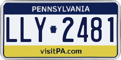 PA license plate LLY2481