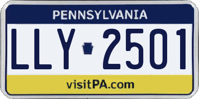 PA license plate LLY2501