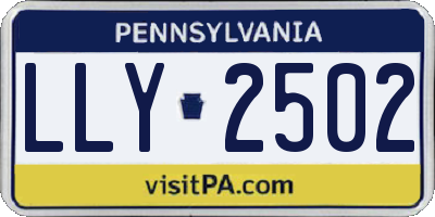 PA license plate LLY2502
