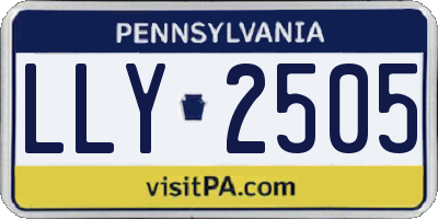 PA license plate LLY2505