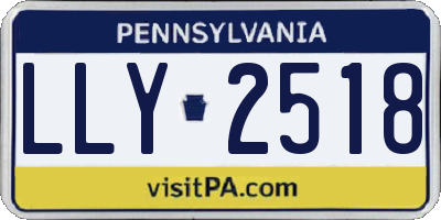 PA license plate LLY2518