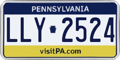 PA license plate LLY2524