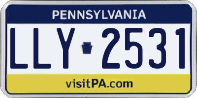 PA license plate LLY2531