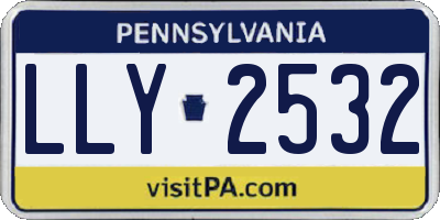 PA license plate LLY2532