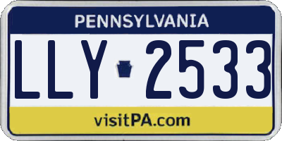 PA license plate LLY2533