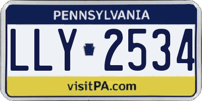 PA license plate LLY2534