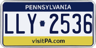 PA license plate LLY2536