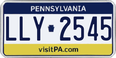 PA license plate LLY2545