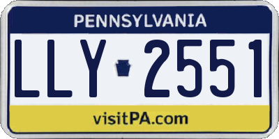 PA license plate LLY2551