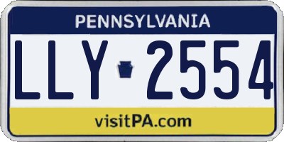 PA license plate LLY2554
