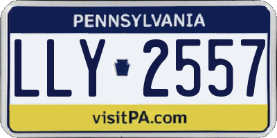 PA license plate LLY2557
