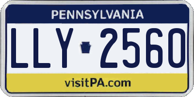 PA license plate LLY2560