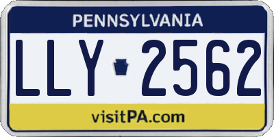 PA license plate LLY2562