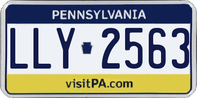 PA license plate LLY2563