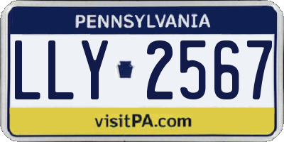 PA license plate LLY2567