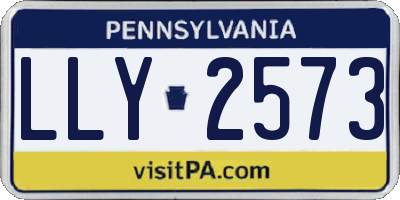 PA license plate LLY2573