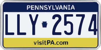 PA license plate LLY2574
