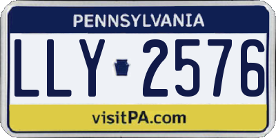 PA license plate LLY2576