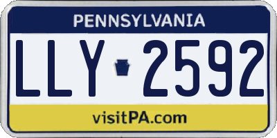 PA license plate LLY2592