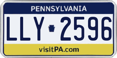 PA license plate LLY2596
