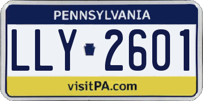 PA license plate LLY2601
