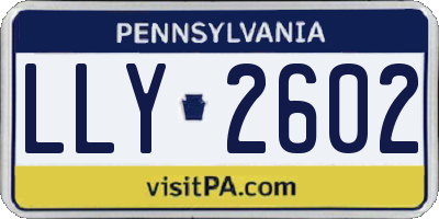 PA license plate LLY2602