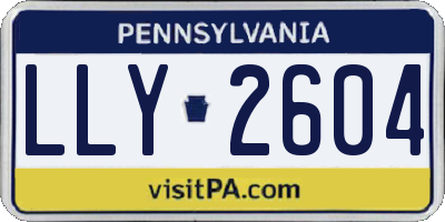 PA license plate LLY2604