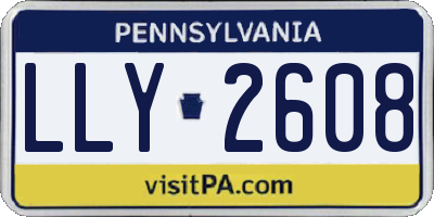 PA license plate LLY2608