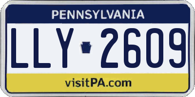 PA license plate LLY2609