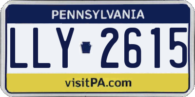 PA license plate LLY2615
