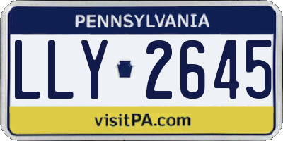 PA license plate LLY2645
