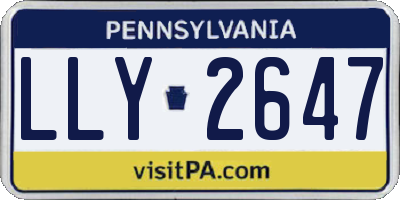 PA license plate LLY2647