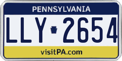 PA license plate LLY2654