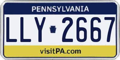 PA license plate LLY2667