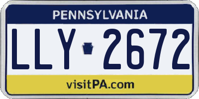 PA license plate LLY2672