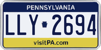 PA license plate LLY2694