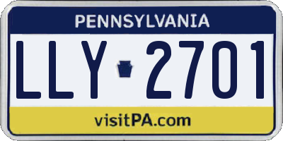 PA license plate LLY2701