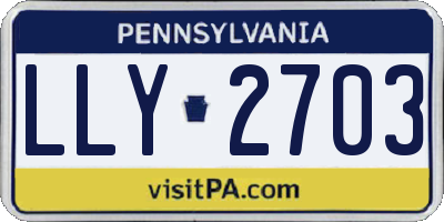 PA license plate LLY2703