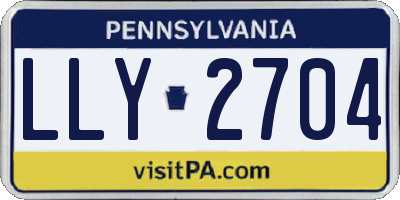 PA license plate LLY2704