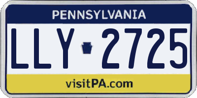 PA license plate LLY2725