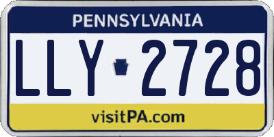 PA license plate LLY2728