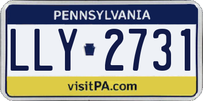 PA license plate LLY2731