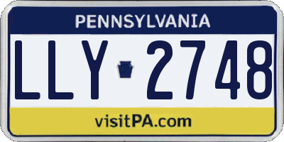 PA license plate LLY2748